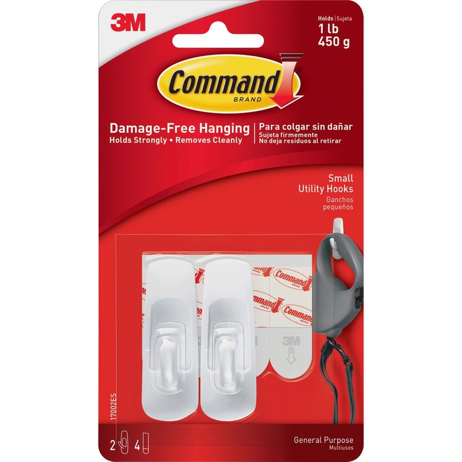 Command 1/2 lb. Small White Wire Hook Value Pack (12 Hooks, 20