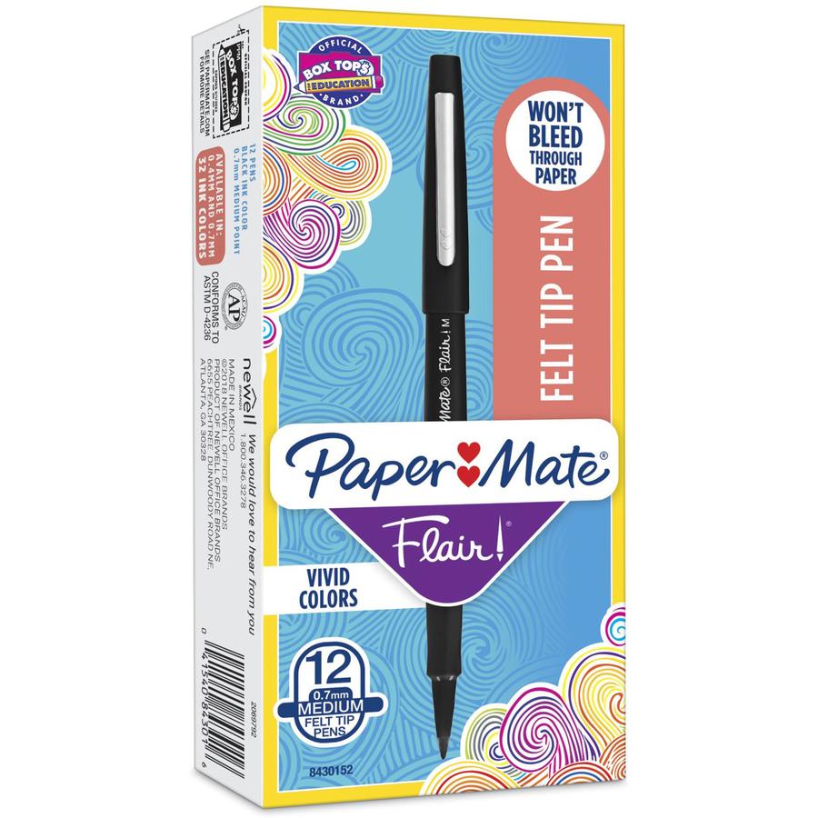 Paper Mate Flair Yellow Felt Tip Pen Point Guard 