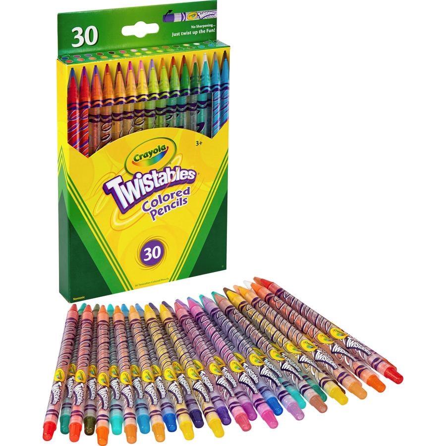 Crayola Twistables Colored Pencils - Assorted Lead - Clear Plastic Barrel -  30 / Set - ICC Business Products