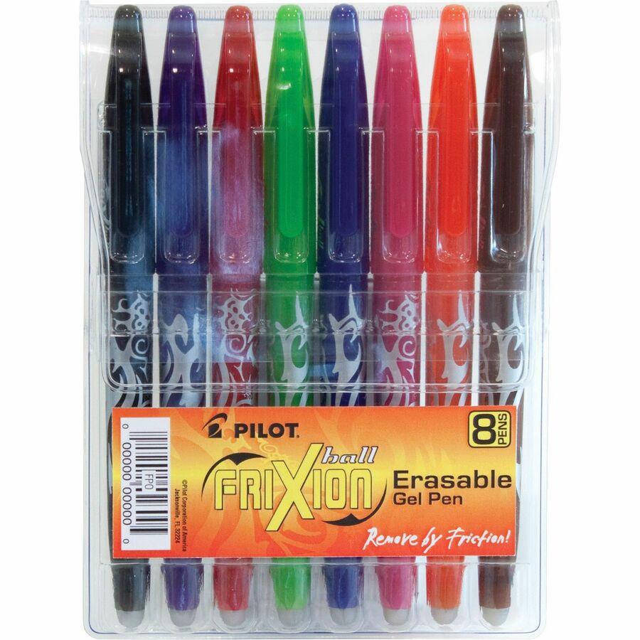 Pilot FriXion Ball Erasable Gel Pens - Fine Pen Point - 0.7 mm Pen Point  Size - Assorted Gel-based Ink - 8 / Pack - ICC Business Products