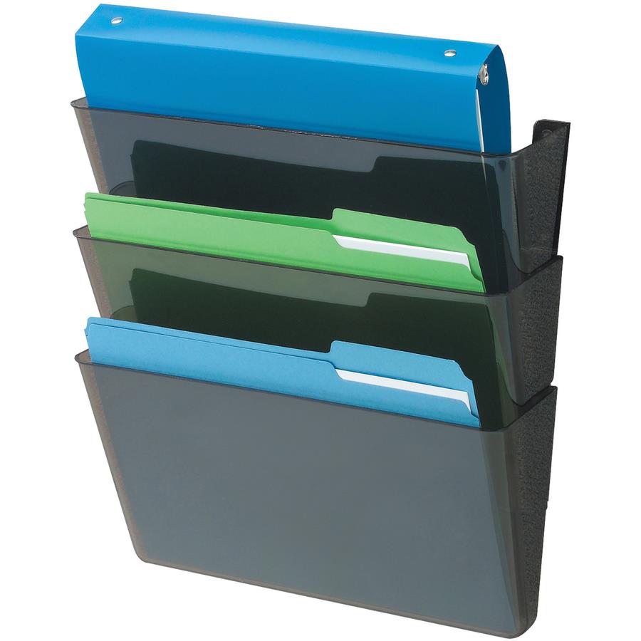 Recycled Plastic Cubicle Single File Pocket, Cubicle Pins Mount