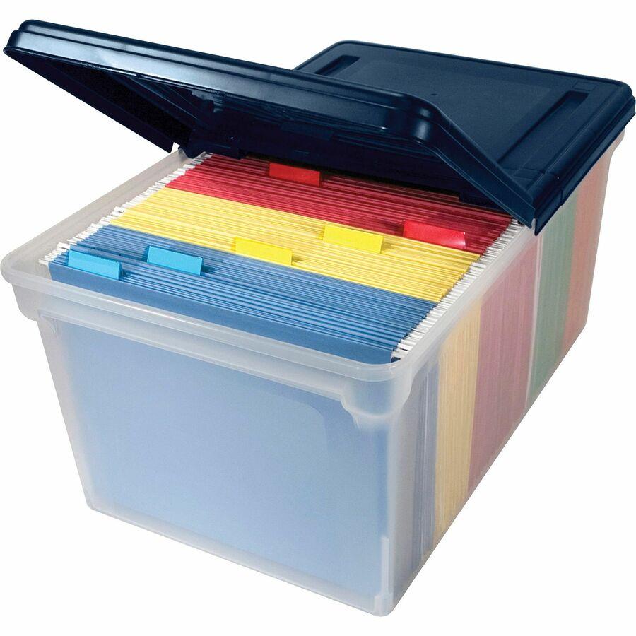 Storex 3 Piece Cube Storage Bins External Dimensions 14.3 Width x 17.3  Depth x 10.5 Height Stackable Plastic Assorted Bright For File Recycled 3  Set - Office Depot