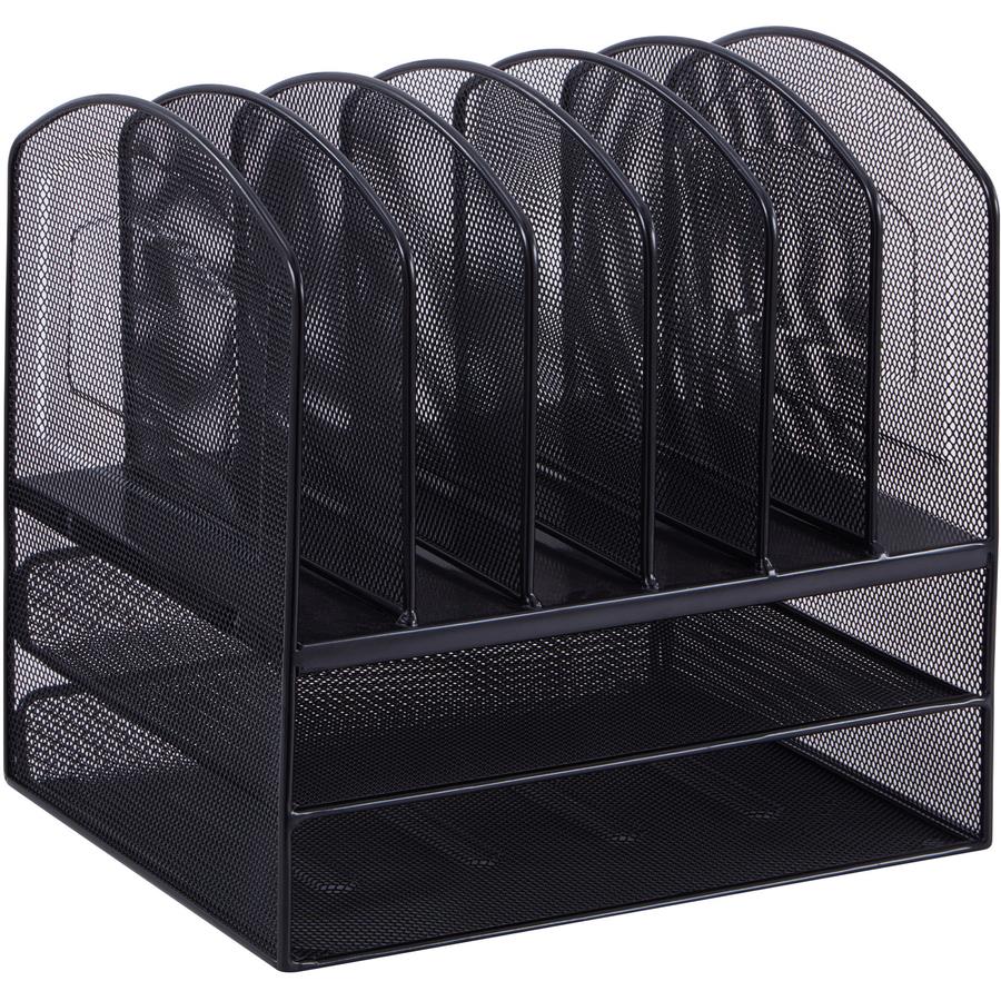 Safco Onyx Wire Mesh Desktop Organizer - 5 Compartment(s) - 1