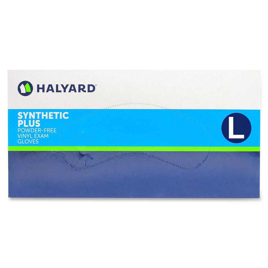 Halyard Synthetic Plus PF Vinyl Exam Gloves Polymer Coating Large