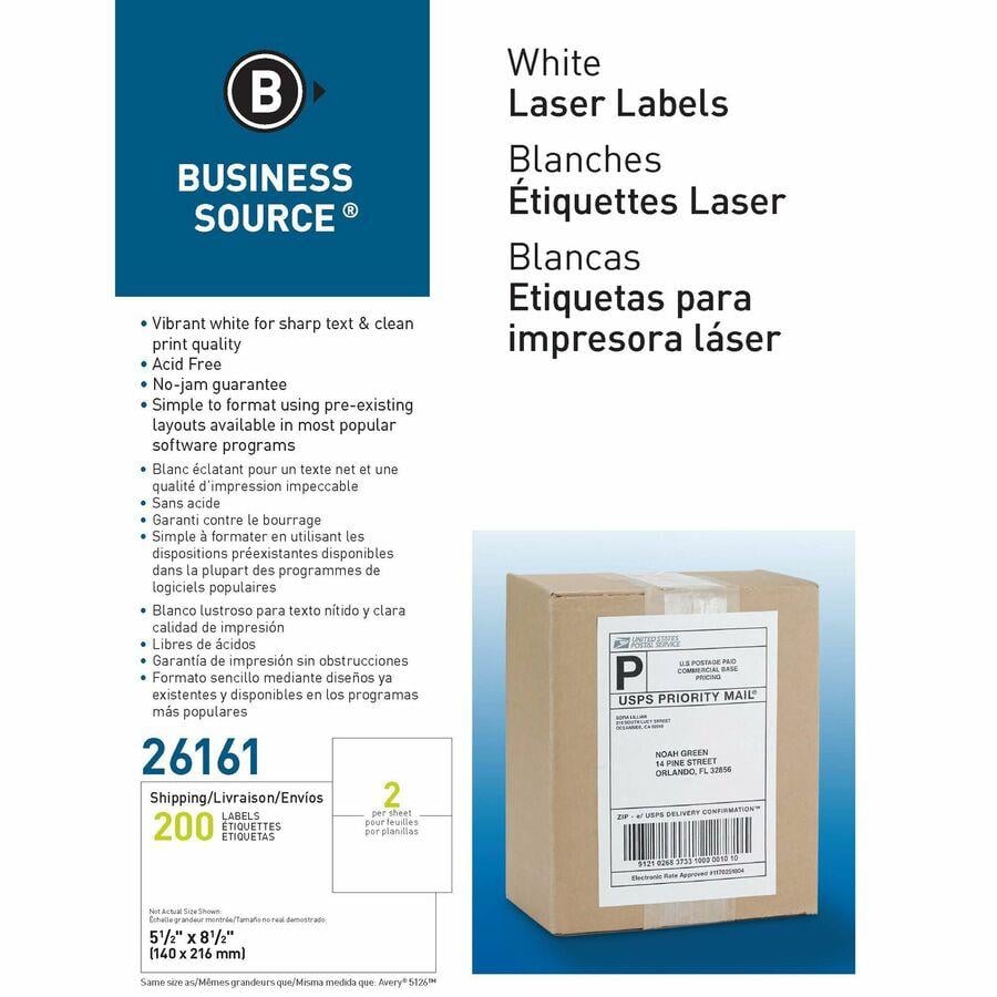 Business Source Shipping Labels 1/2