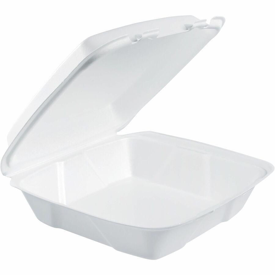 Dart Foam Container, 8W x 8L, White, 200 ct