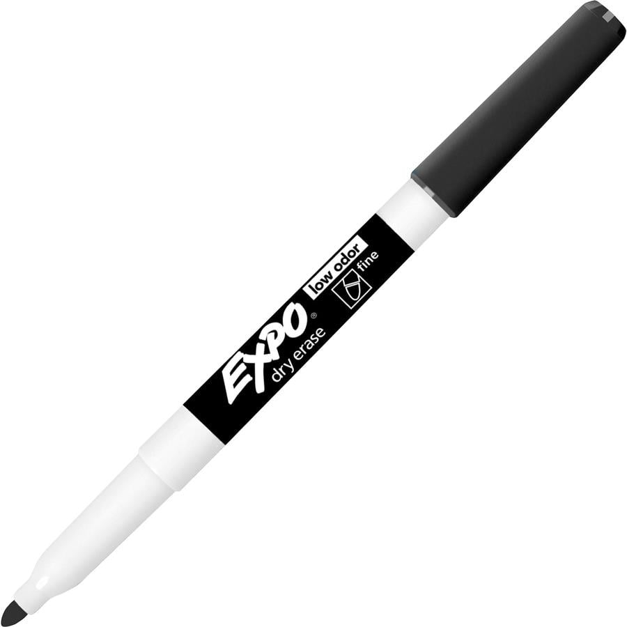 Expo Low-Odor Dry-erase Fine Tip Markers - Fine Point Type - Black - 1  Dozen - ICC Business Products