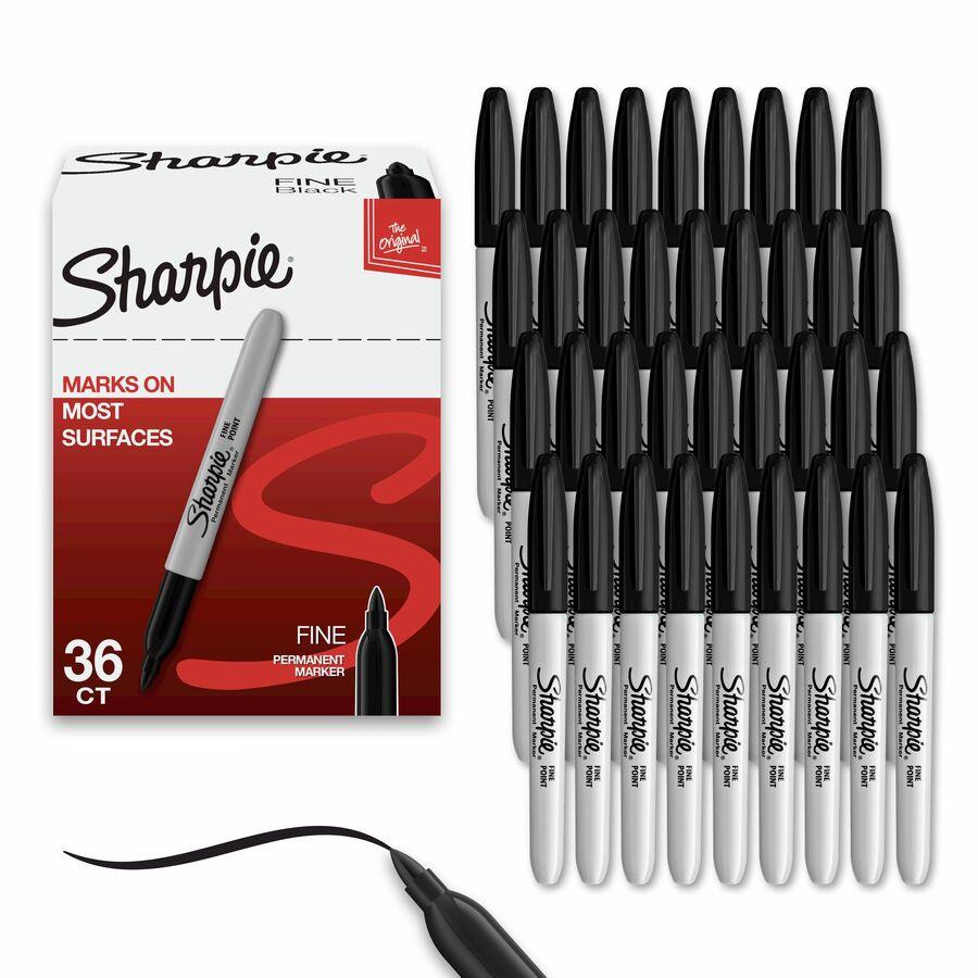 Sharpie Fine Point Pens Fine Point Black Barrels Black Ink Pack Of 12 -  Office Depot