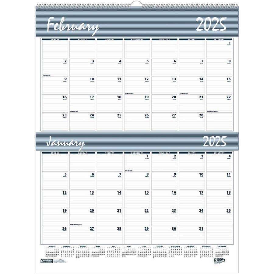 House of Doolittle Bar Harbor Blue/Gray 2Month Wall Calendar Julian