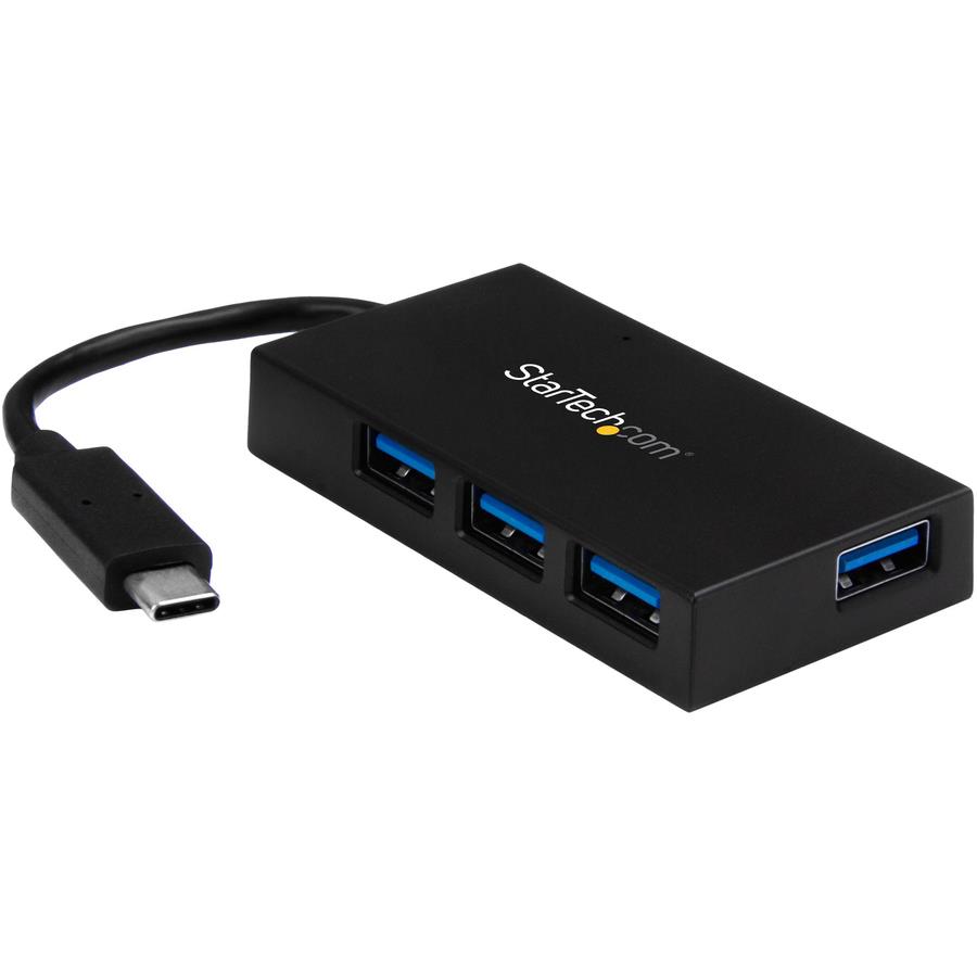 StarTech.com 4 Port USB C Hub - USB-C to 4x USB-A (USB 3.0/3.2 Gen 1  SuperSpeed 5Gbps) - USB Bus or Self Powered - BC 1.2 Charging Hub - 4-Port  USB-C hub 