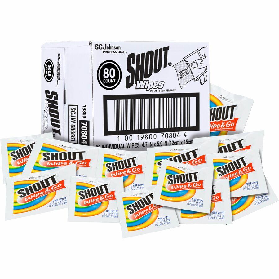  Shout Wipes, Wipe and Go Instant Stain Remover, Laundry Stain  and Spot Remover for On-the-Go, 12 Wipes per Carton - Pack of 12 Cartons  (144 Total Wipes) : Health & Household