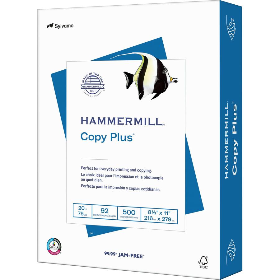 Hammermill Copy Plus 8.5x11 Copy & Multipurpose Paper - White - 92  Brightness - Letter - 8 1/2 x 11 - 20 lb Basis Weight - 5000 / Carton -  FSC - ICC Business Products