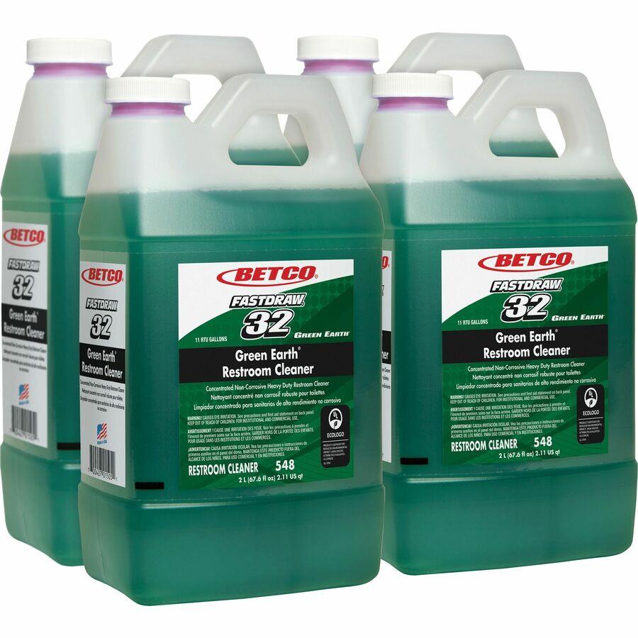 Green Earth Restroom Cleaner - Concentrate - 128 fl oz (4 quart) - Citrus Floral Scent - 1 Each - Corrosion Resistant, Heavy Duty, Water Soluble - Green