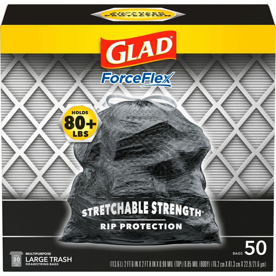 Glad Small Drawstring Trash Bags with Clorox 4 Gallon, Grey Grey