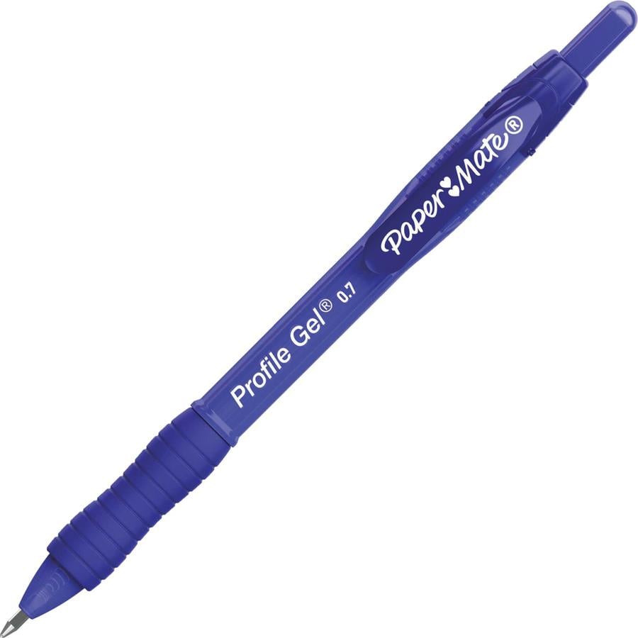 Paper Mate Profile Gel 0.7mm Retractable Pen - 0.7 mm Pen Point Size -  Retractable - Blue - ICC Business Products