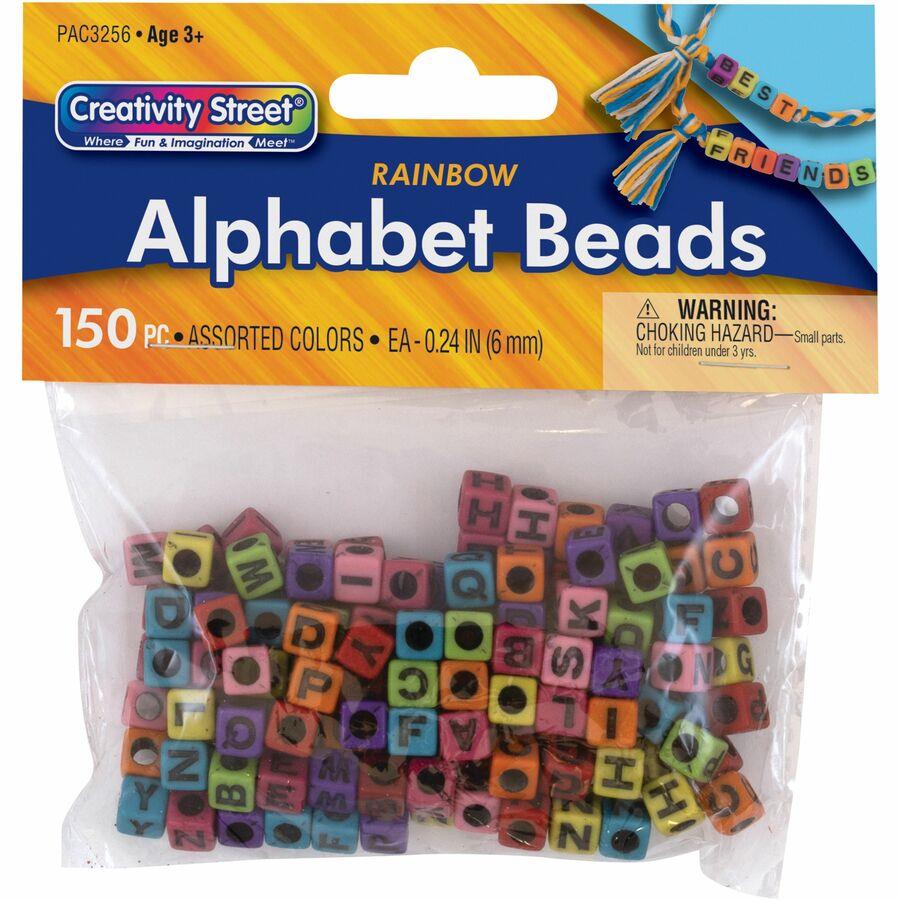 Pacon Alphabet Beads - Skill Learning: Alphabet - White, Black Pacon Alphabet Beads - Skill Learning: Alphabet - White, Black