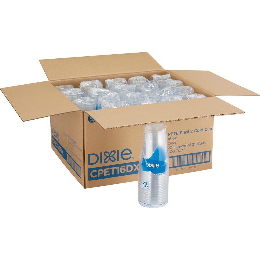 Dixie Crystal Clear Plastic Cups, Clear, 50 / Pack