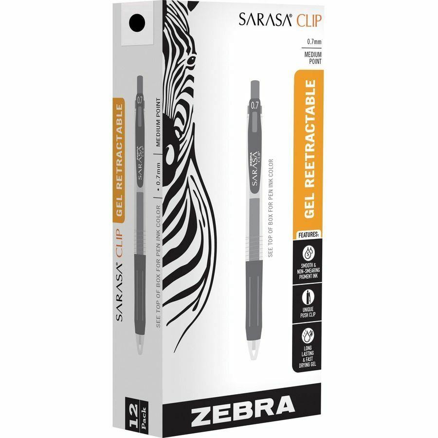 Zebra Retractable Gel Pen, Fine 0.7mm Assorted