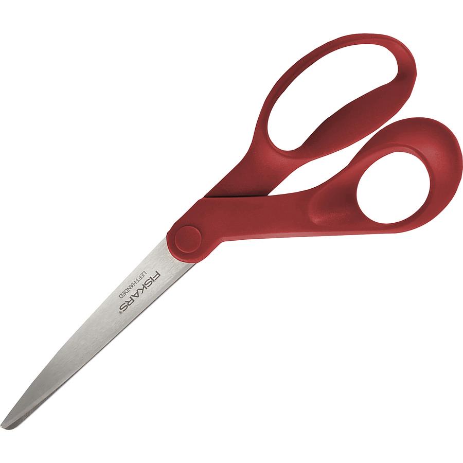 Fiskars 1294508697wj Left-Hand 8 inch Bent-left, Stainless Steel - Orange, Red