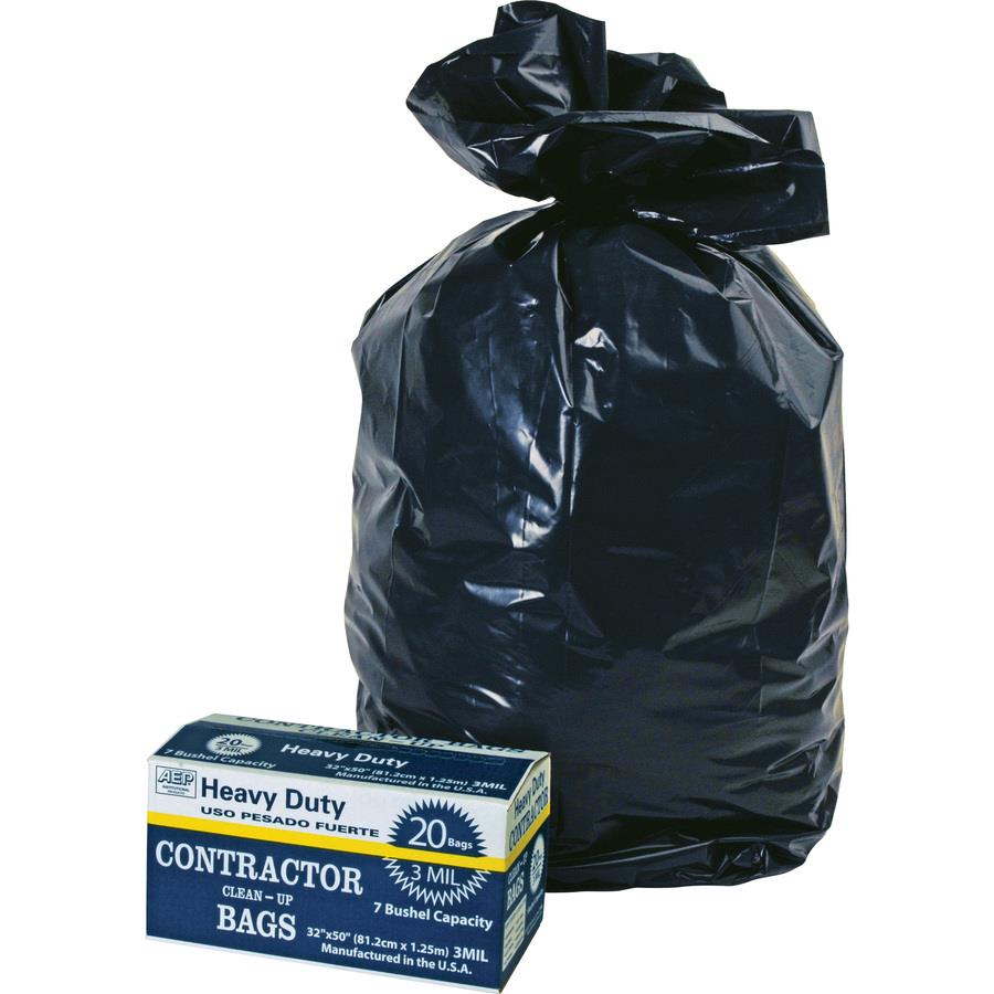 Drawstring Large Trash Bags, 30 gal, 1.05 mil, 30 x 33, Black, 15/Box