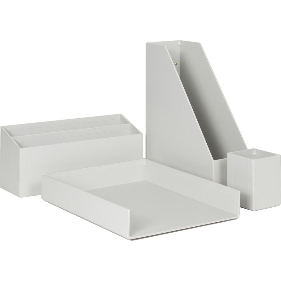 U Brands Paper Wrapped Desk Organization Kit - Desktop - Sturdy, Lightweight - Gray - Chipboard - 1 Each U Brands Paper Wrapped Desk Organization Kit - Desktop - Sturdy, Lightweight - Gray - Chipboard - 1 Each