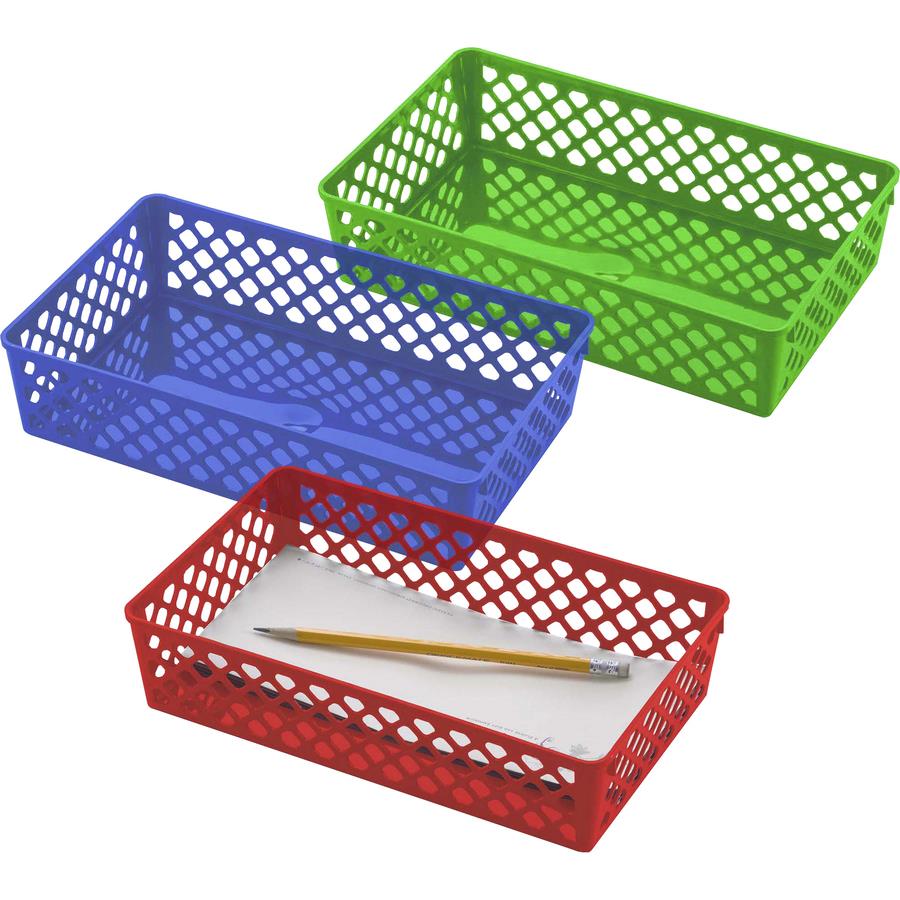 Red Large Plastic Storage Bin, Pack Of 3