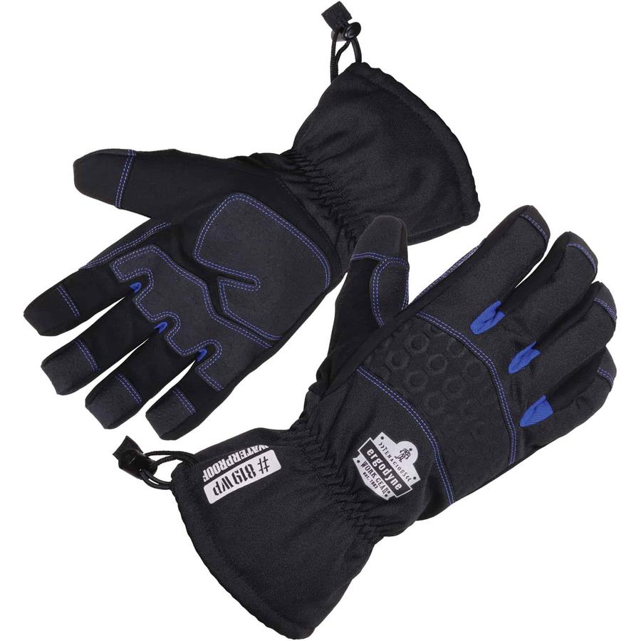 High Visible Winter Thermal Double Lined Black Rubber Work Glove