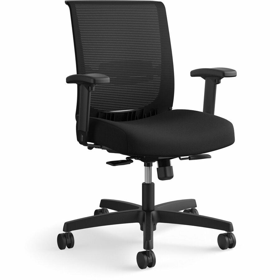 Lorell Classroom Adjustable Height Padded Mobile Task Chair Black