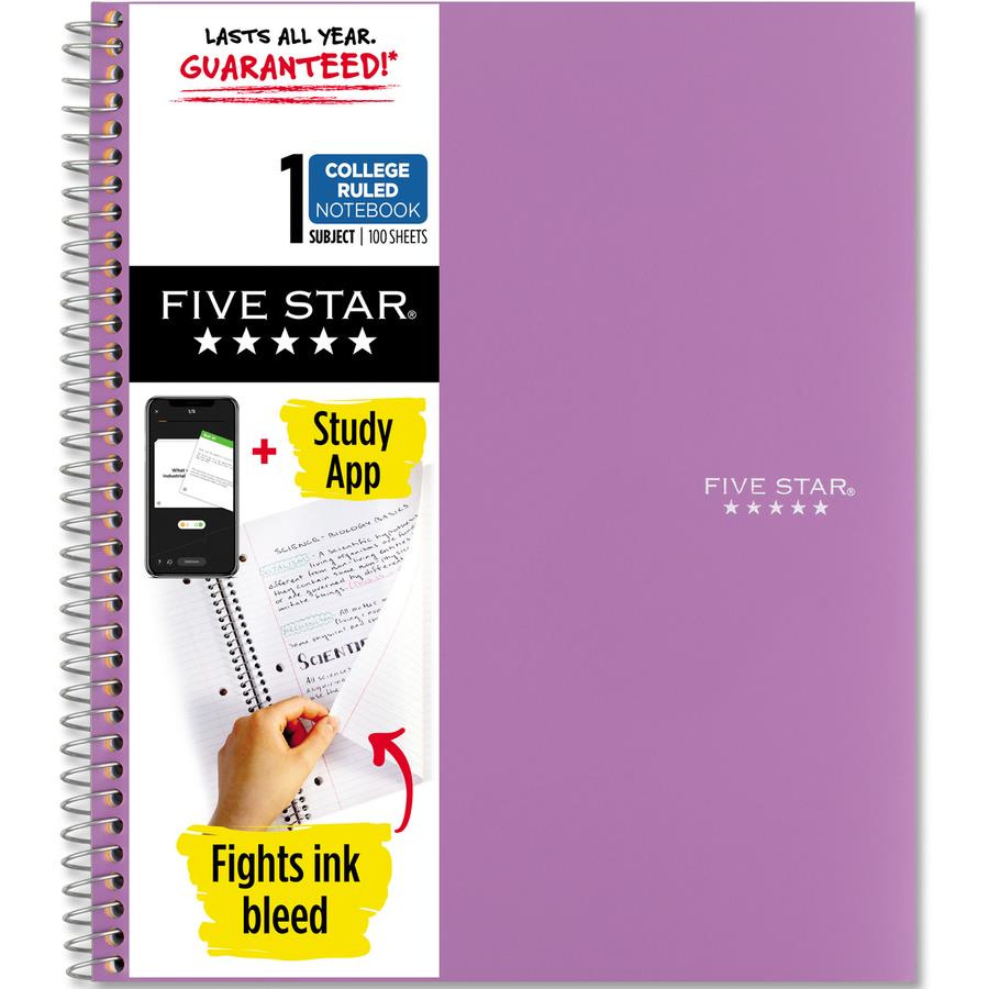 Pen+Gear Poly 1-Subject Notebook, College Ruled, 100 Heavyweight Sheets 