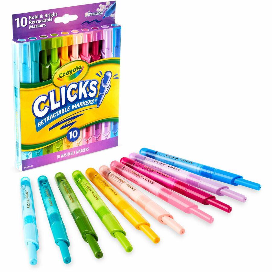 Crayola Clicks Retractable Markers - Bold Marker Point - Retractable - Multi - 1 Pack
