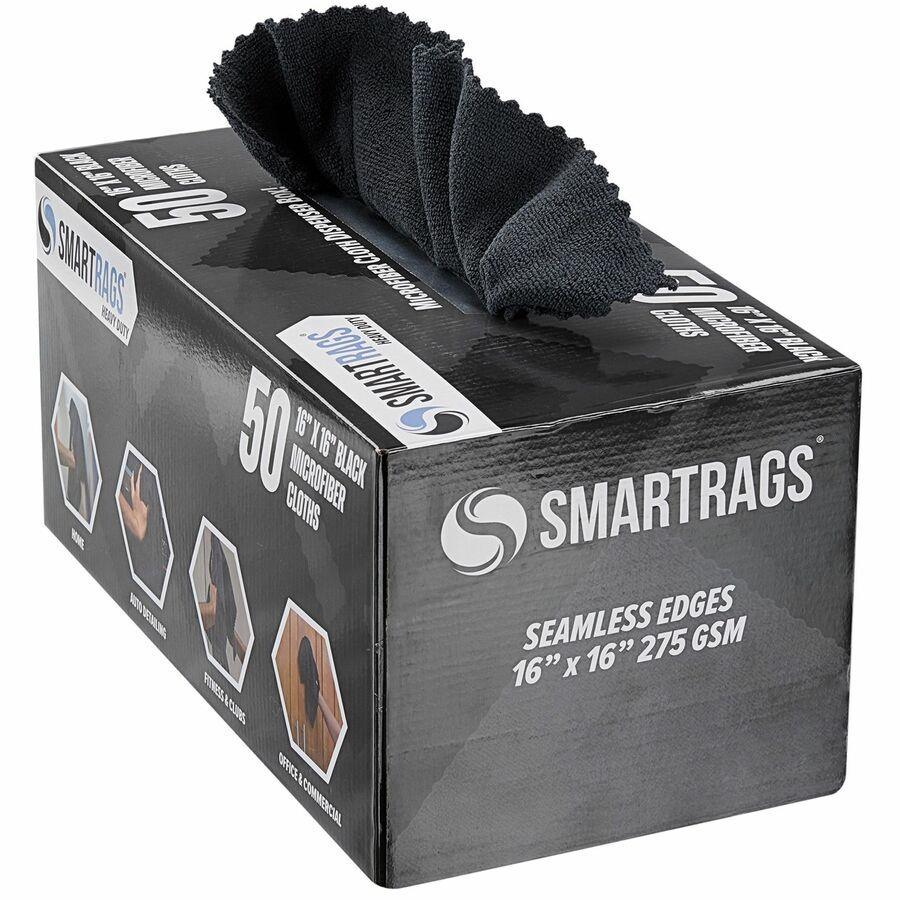 Monarch Smart Rags Microfiber Cloths - For Institutional, Automotive, Office, Healthcare, Household, Garage, Breakroom, Factory, Hospital - 50 / Box - Heavy Duty, Reusable, Streak-free, Lint-free, Dirt Resistant, Grime Resistant - Black Monarch Smart Rags Microfiber Cloths - For Institutional, Automotive, Office, Healthcare, Household, Garage, Breakroom, Factory, Hospital - 50 / Box - Heavy Duty, Reusable, Streak-free, Lint-free, Dirt Resistant, Grime Resistant - Black