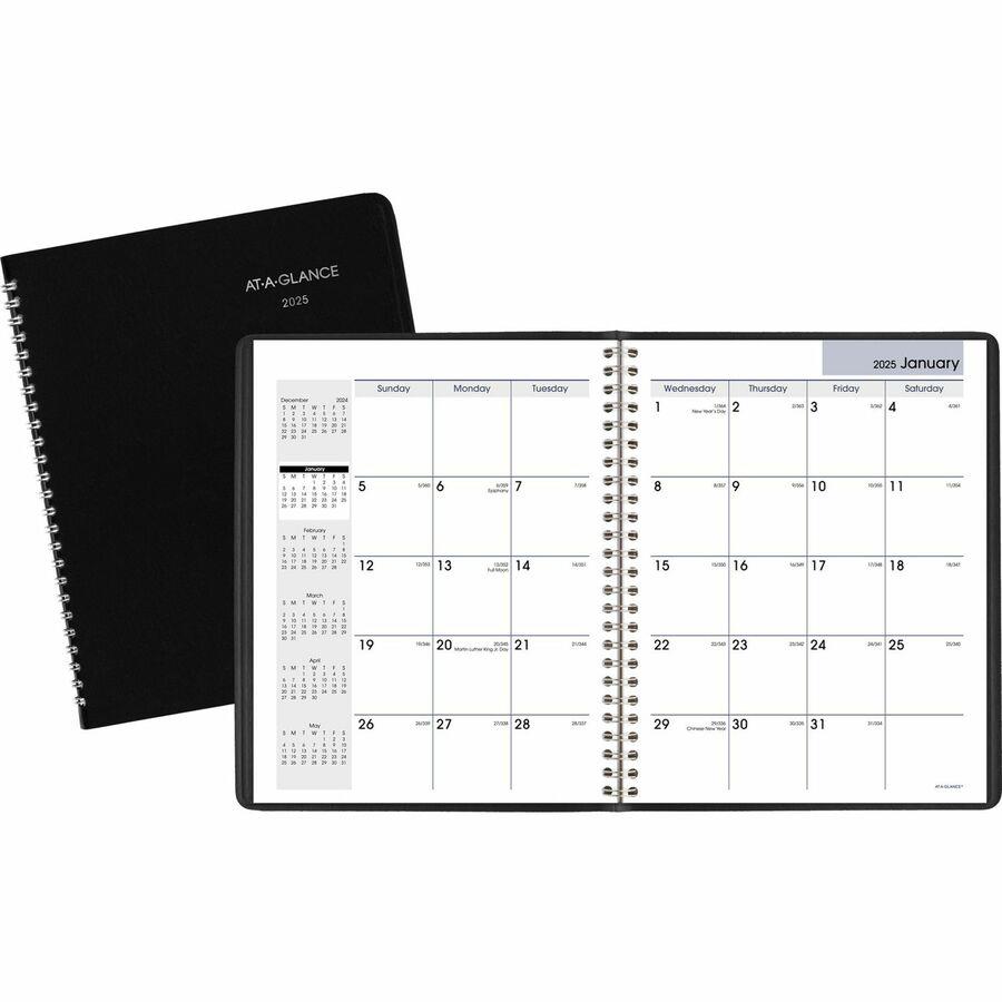 2024 Second A4 Twin Wire Dated Monthly Planner Agenda