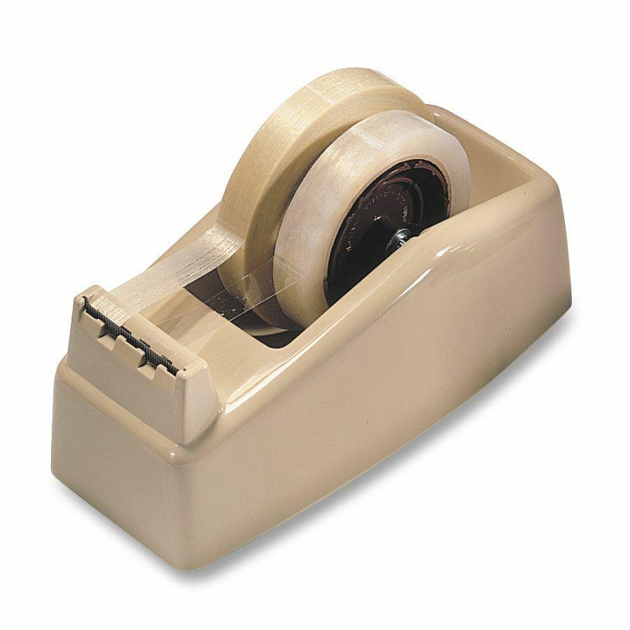 Scotch Heavy-Duty Dispenser - Holds Total 2 Tape(s) - 3 Core - Refillable  - Plastic - Beige - 1 Each - ICC Business Products
