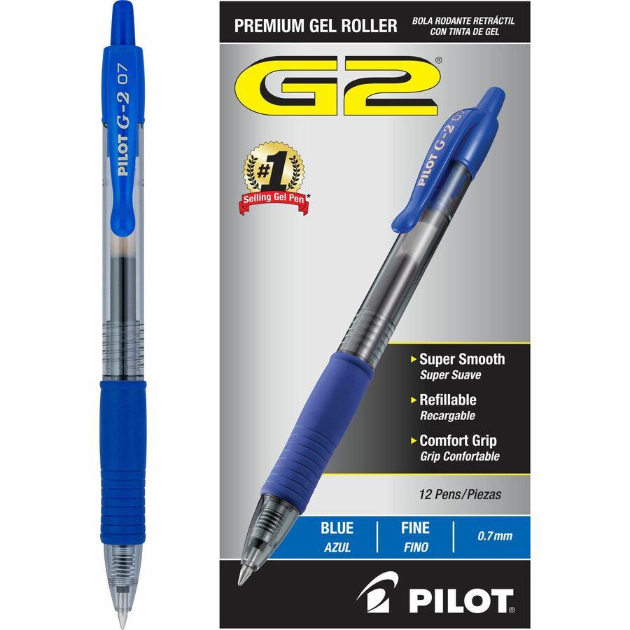 Pilot G2 Gel Roller Pens Extra Fine Point 0.5 mm Clear Barrel Black Ink  Pack Of 12 - Office Depot