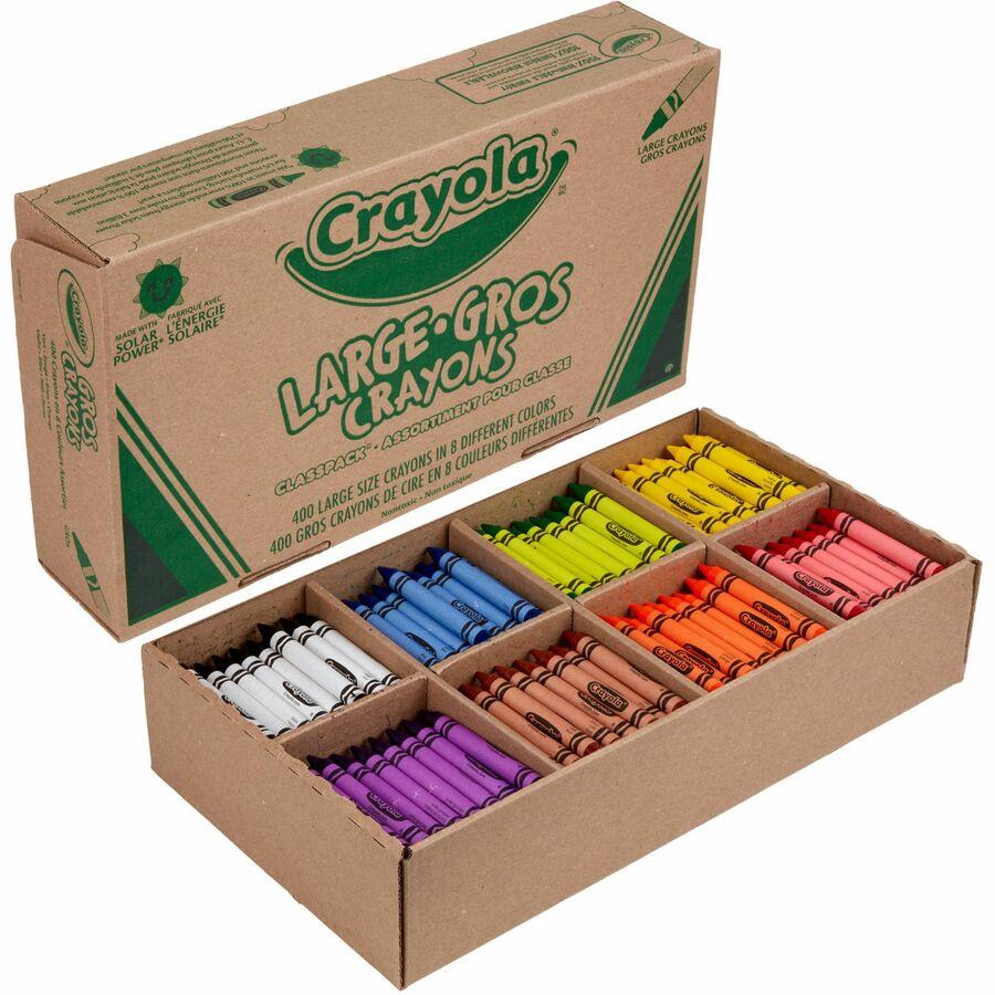 Crayola 8-Color Classpack Crayons - 4 Length - 0.4 Diameter - Red, Blue,  Yellow, Orange, Green, Purple, Brown, Black, Violet - 400 / Box - ICC  Business Products