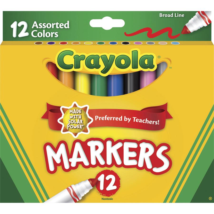Crayola Black Washable Markers Broad Line Markers 12 Count