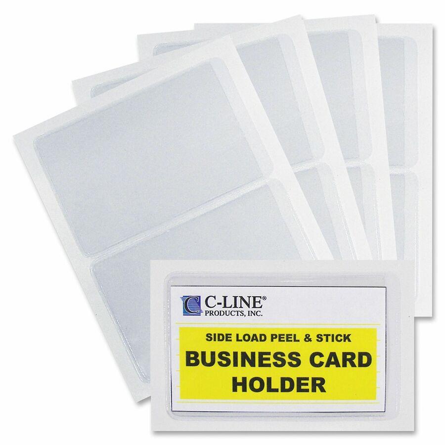 Avery Clear Self-Adhesive Business Card Holders, Plastic, Top Load, Holds  3.5 x 2 Cards, Pack of 10 (73720) 