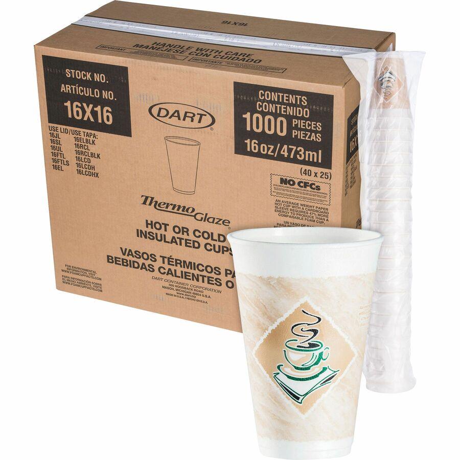 Trophy Plus 12 oz. Beige Disposable Foam Cups, Dual Temperature, Insulated,  Symphony Design, 1, 000/Carton