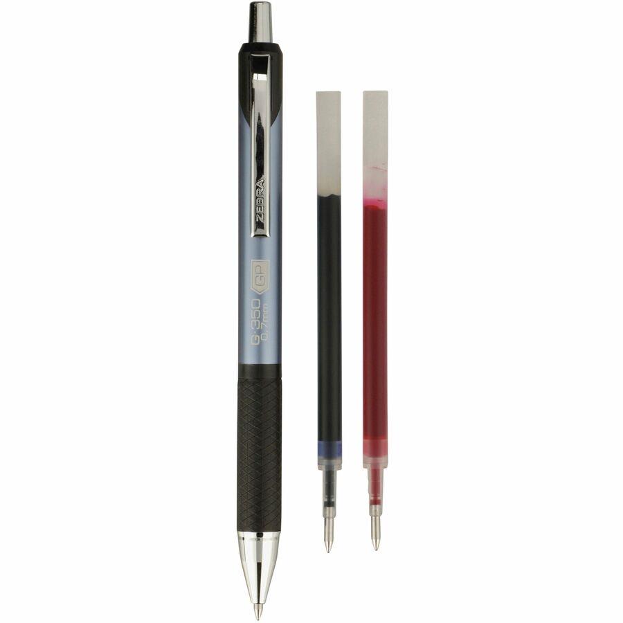 Zebra Pen G-350 Gel Pen - 0.7 mm Pen Point Size - Refillable - Cobalt Blue,  Black Gel-based Ink - Metal Barrel - 1 Pack - ICC Business Products