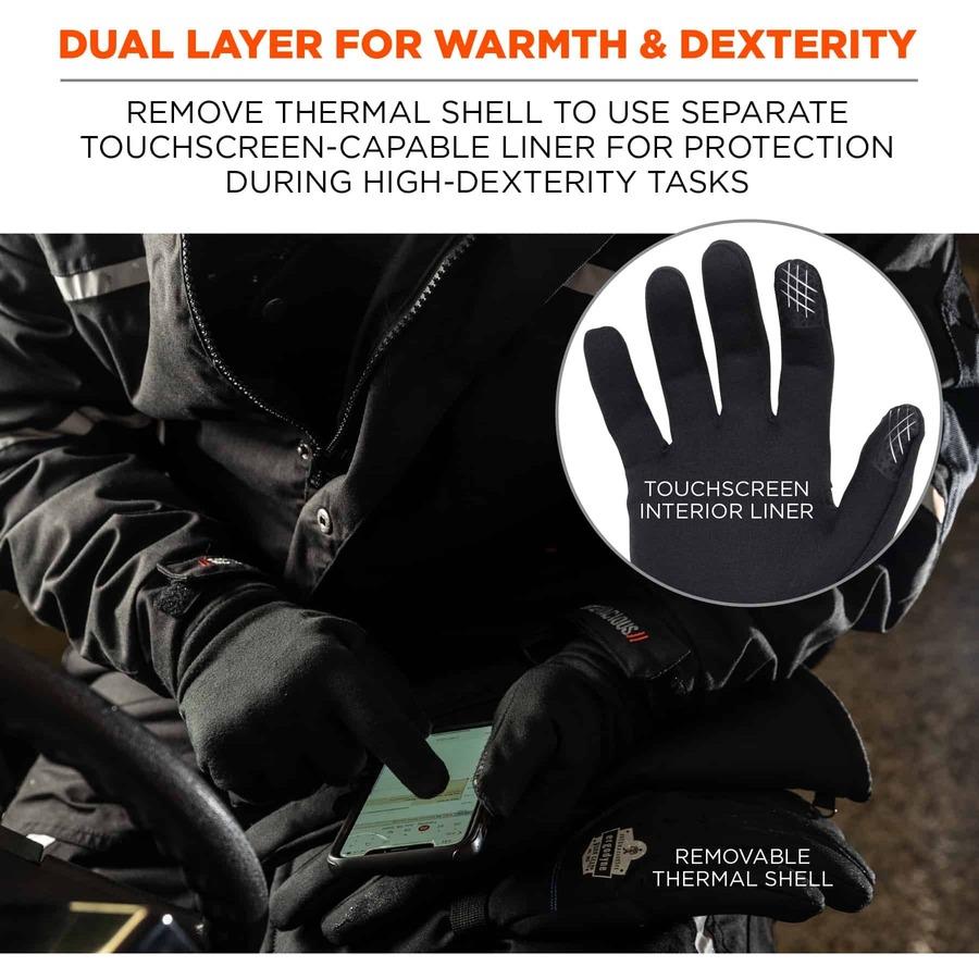 Ergodyne ProFlex 910 Half-Finger Impact Gloves + Wrist Support - Small Size  - Half Finger - Black - Anti-Vibration, Shock Resistant, Impact Resistant