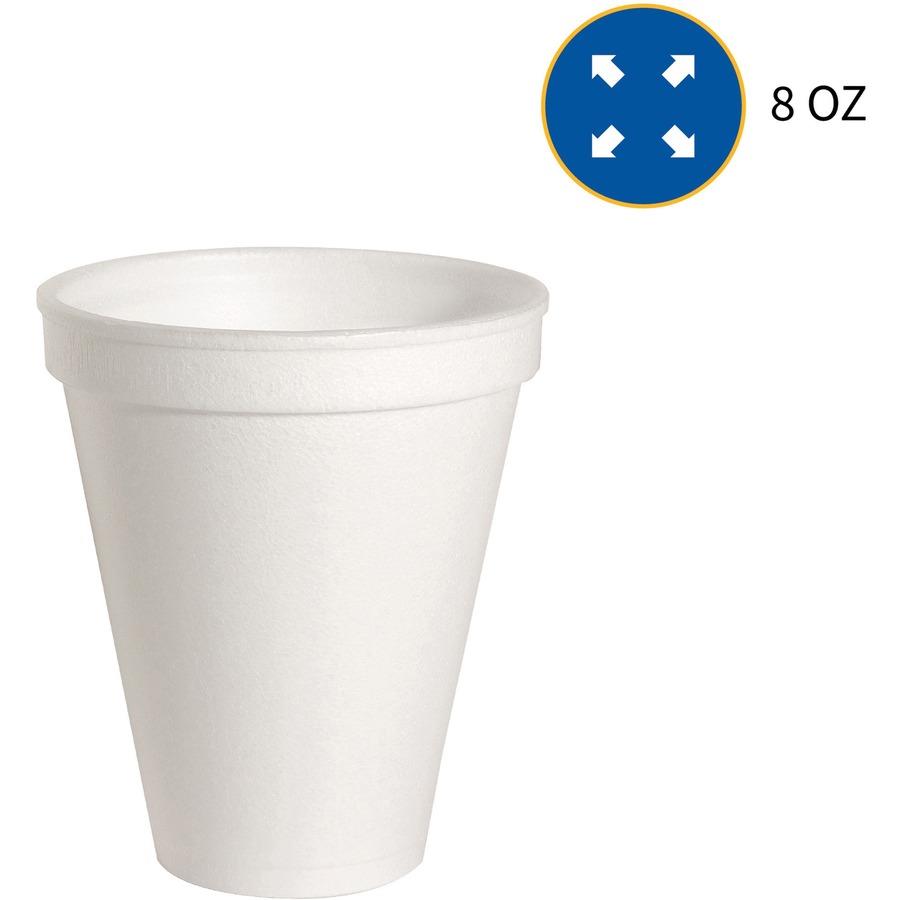  20 Oz Disposable Foam Cups (50 Pack), White Foam Cup