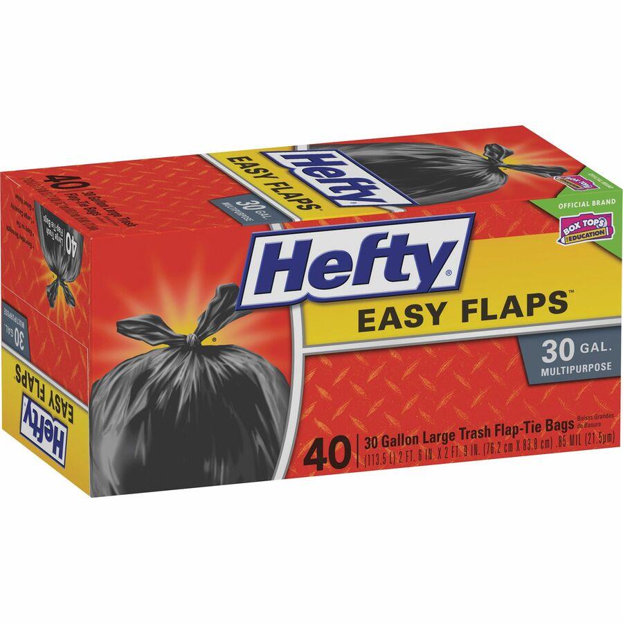 Hefty Medium Flap Tie Trash Bags, 24 bags, 8 Gallon 