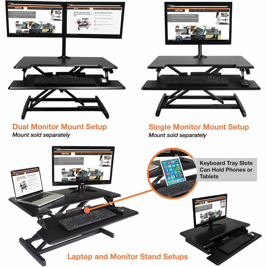 High Rise™ Height Adjustable Compact Electric Full Standing Desk - Victor  Tech