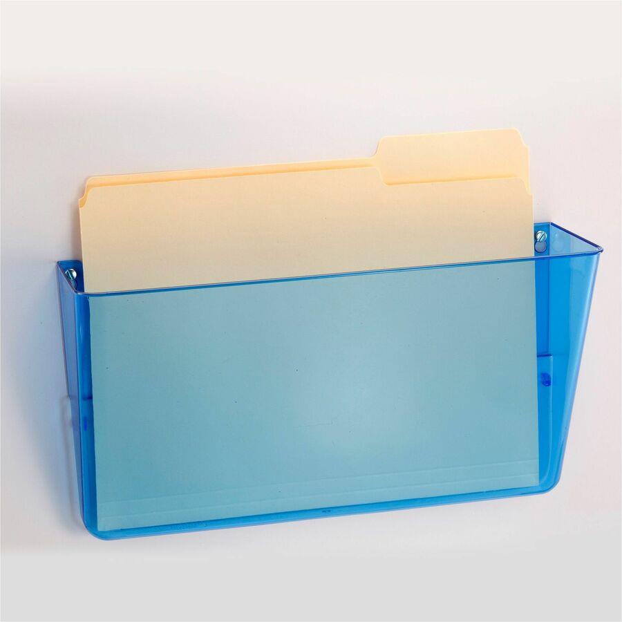 Officemate 23220 Blue Glacier Wall File, Letter Size, 3/PK, Transparent ...