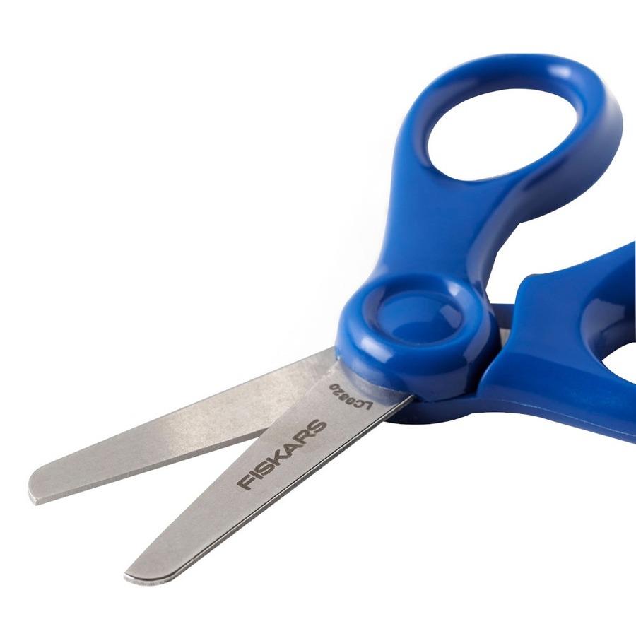Fiskars Scissors for Kids 5 Inch Heavy Duty Safety Cut Scissors w/ Blunt  Tip, Round Edge