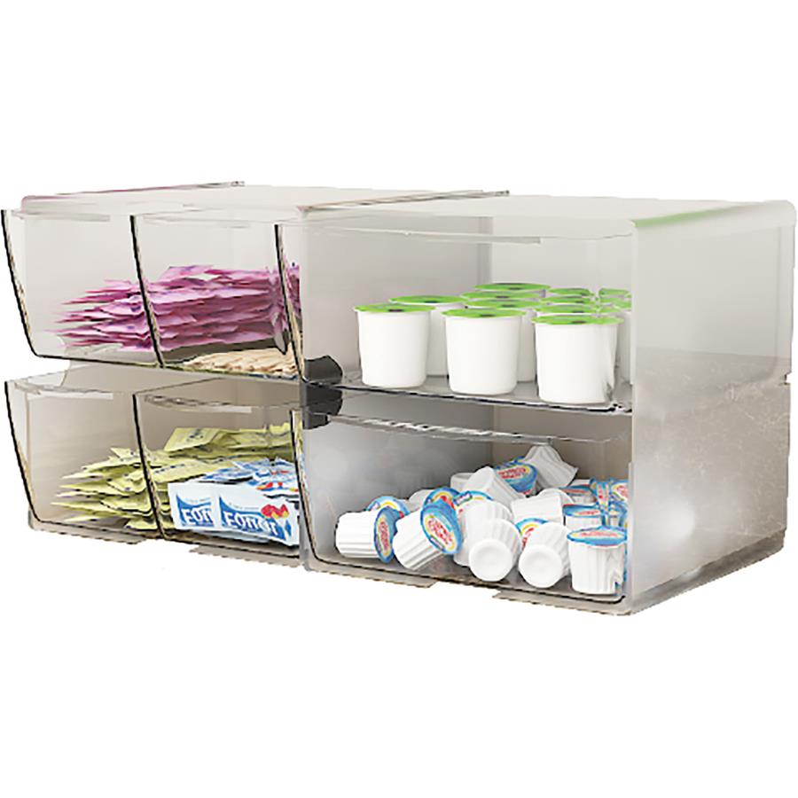 Stacking Tray Storage Plastic Bin (Set of 4) Rebrilliant