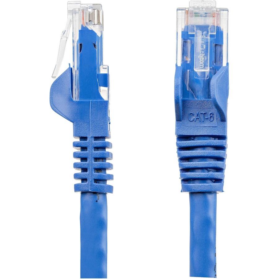 StarTech.com 35ft CAT6 Ethernet Cable - 10 Gigabit Snagless RJ45 650MHz  100W PoE Patch Cord - CAT 6 10GbE UTP Network Cable w/Strain Relief - Blue  