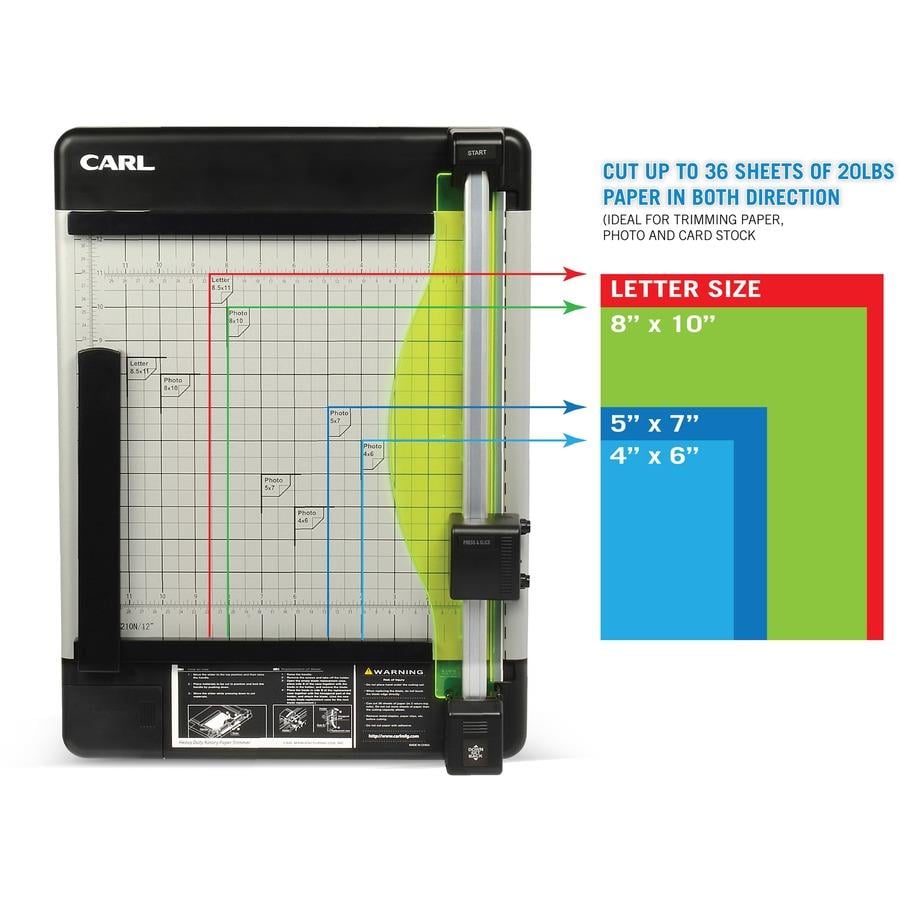 CARL Heavy-Duty Metal Base 12 Paper Trimmer - 1 x Blade(s)Cuts CUI12210,  CUI 12210 - Office Supply Hut