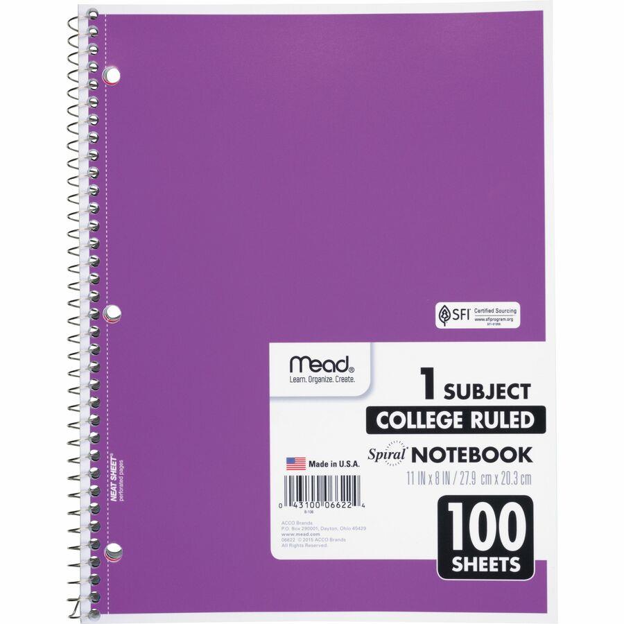 Mead One-subject Spiral Notebook