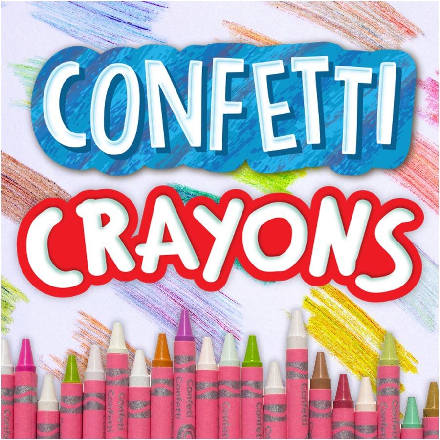 Crayola Confetti Crayons - 2 Length - Multi - 24 / Pack - ICC